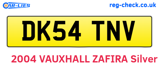 DK54TNV are the vehicle registration plates.