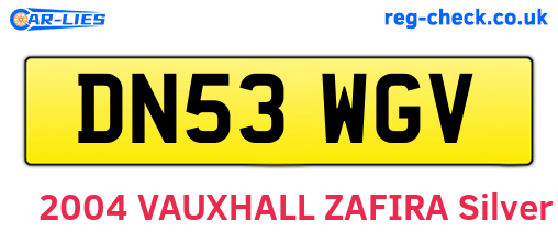 DN53WGV are the vehicle registration plates.