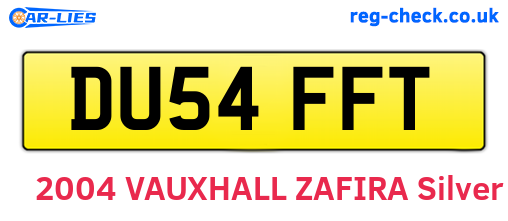DU54FFT are the vehicle registration plates.