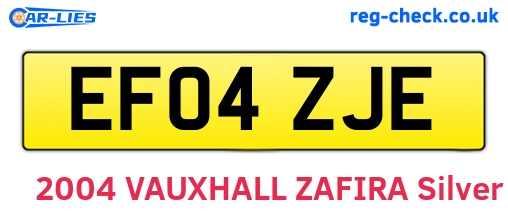 EF04ZJE are the vehicle registration plates.