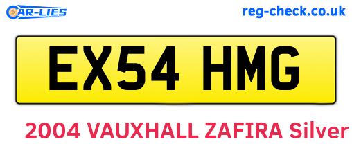 EX54HMG are the vehicle registration plates.