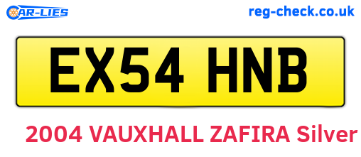 EX54HNB are the vehicle registration plates.