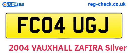 FC04UGJ are the vehicle registration plates.