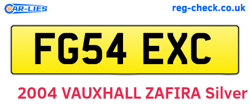 FG54EXC are the vehicle registration plates.