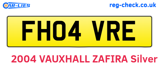 FH04VRE are the vehicle registration plates.