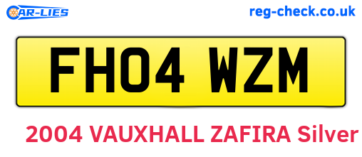 FH04WZM are the vehicle registration plates.