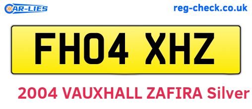 FH04XHZ are the vehicle registration plates.