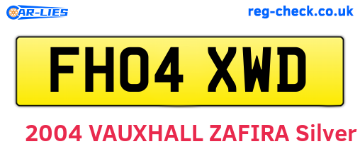 FH04XWD are the vehicle registration plates.