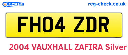 FH04ZDR are the vehicle registration plates.