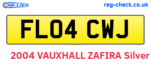 FL04CWJ are the vehicle registration plates.