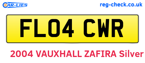 FL04CWR are the vehicle registration plates.