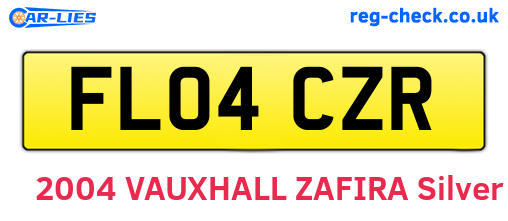 FL04CZR are the vehicle registration plates.