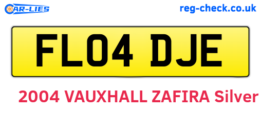 FL04DJE are the vehicle registration plates.