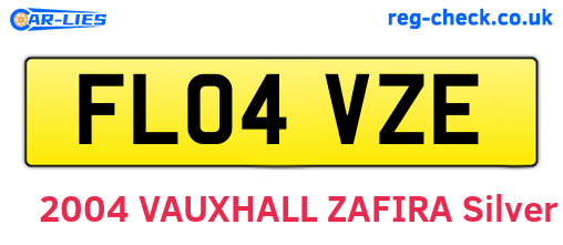 FL04VZE are the vehicle registration plates.
