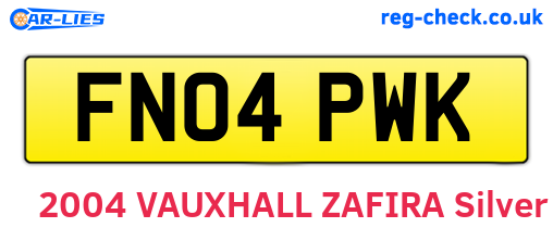 FN04PWK are the vehicle registration plates.