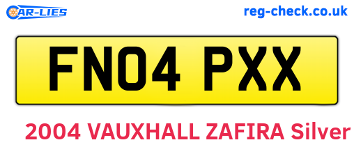 FN04PXX are the vehicle registration plates.