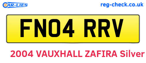 FN04RRV are the vehicle registration plates.