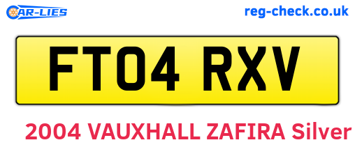 FT04RXV are the vehicle registration plates.