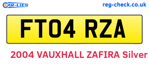 FT04RZA are the vehicle registration plates.