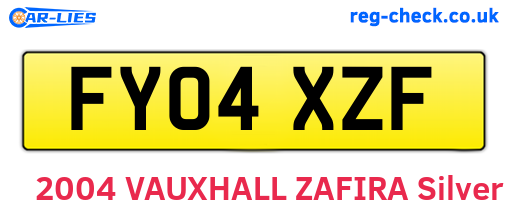 FY04XZF are the vehicle registration plates.