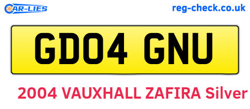 GD04GNU are the vehicle registration plates.
