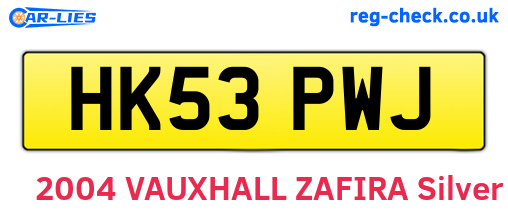 HK53PWJ are the vehicle registration plates.