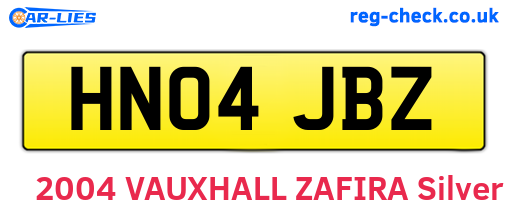 HN04JBZ are the vehicle registration plates.