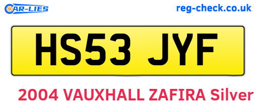 HS53JYF are the vehicle registration plates.