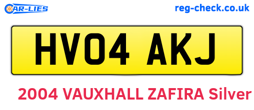 HV04AKJ are the vehicle registration plates.