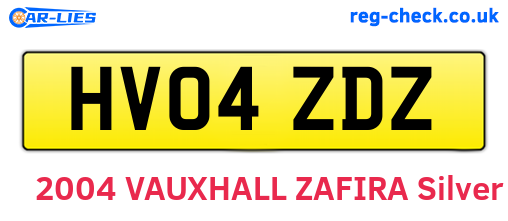 HV04ZDZ are the vehicle registration plates.