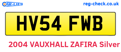 HV54FWB are the vehicle registration plates.