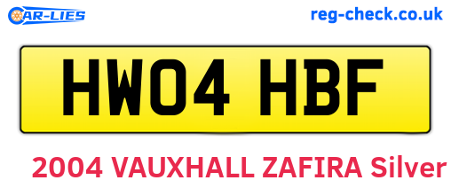 HW04HBF are the vehicle registration plates.