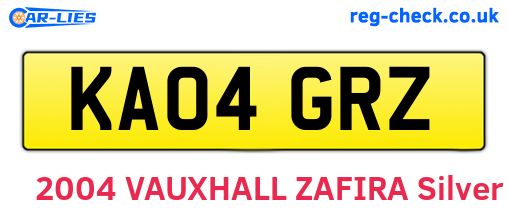 KA04GRZ are the vehicle registration plates.