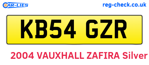 KB54GZR are the vehicle registration plates.