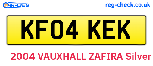 KF04KEK are the vehicle registration plates.