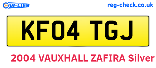 KF04TGJ are the vehicle registration plates.