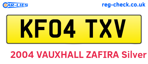 KF04TXV are the vehicle registration plates.
