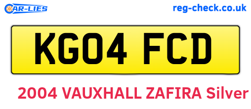 KG04FCD are the vehicle registration plates.