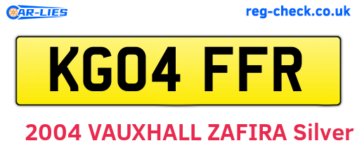 KG04FFR are the vehicle registration plates.