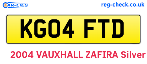 KG04FTD are the vehicle registration plates.