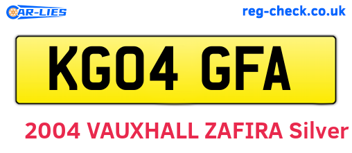 KG04GFA are the vehicle registration plates.