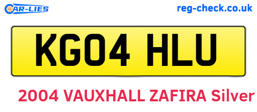 KG04HLU are the vehicle registration plates.