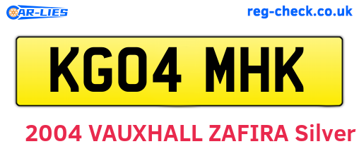 KG04MHK are the vehicle registration plates.