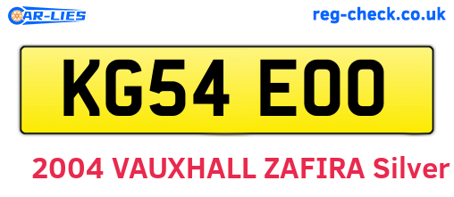 KG54EOO are the vehicle registration plates.