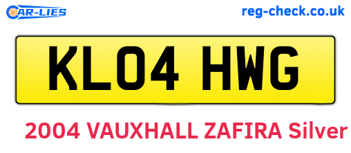 KL04HWG are the vehicle registration plates.