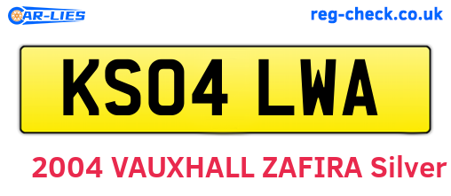 KS04LWA are the vehicle registration plates.