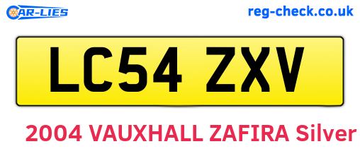 LC54ZXV are the vehicle registration plates.