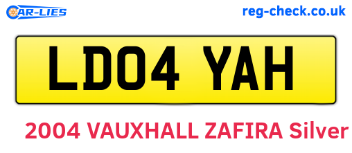 LD04YAH are the vehicle registration plates.