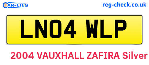 LN04WLP are the vehicle registration plates.
