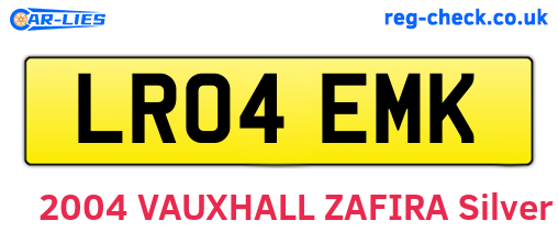 LR04EMK are the vehicle registration plates.
